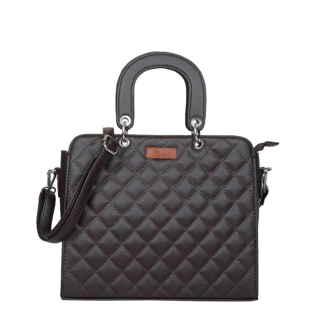 Vegan Leather Brown Colour Handbag for Women– Top-Handle Tote Bag, Satchel Purse